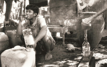 57 lao lao Whiskey making Laos